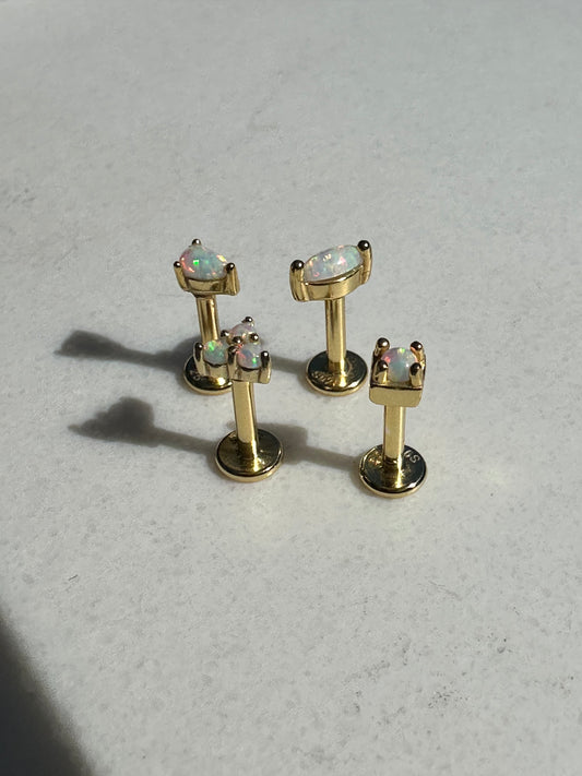 Flat Back Opal Cartilage Stud