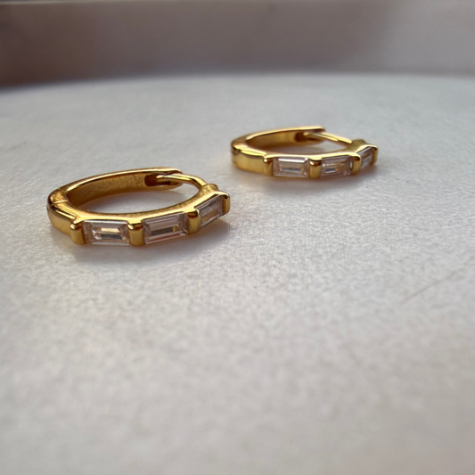 Gold Trio Huggies - Pavé Edition