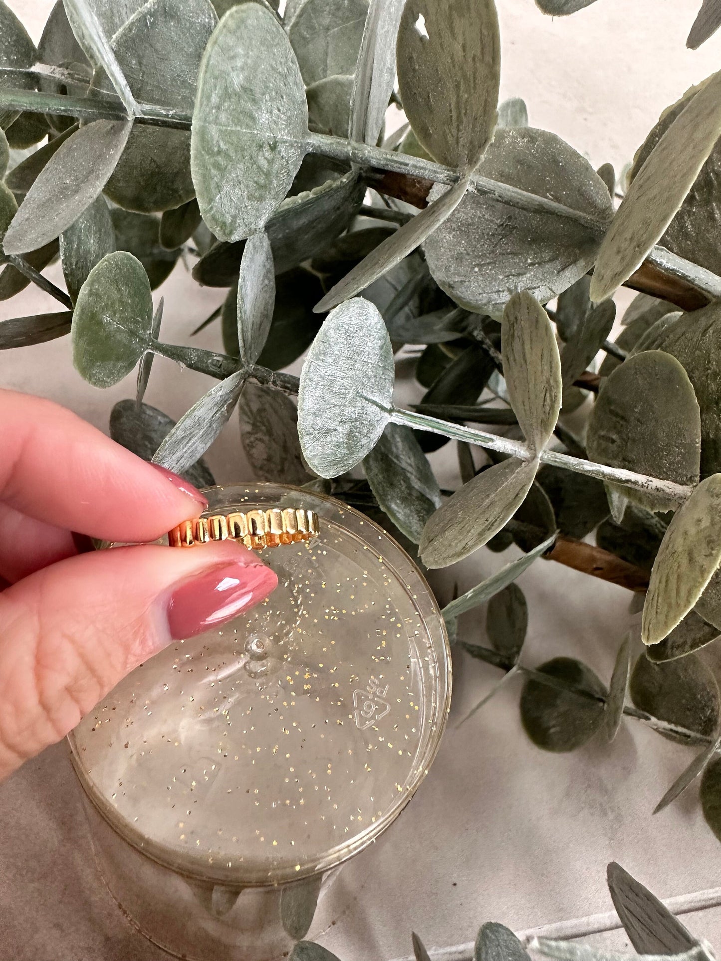 Gold Fluted Baguette Ring