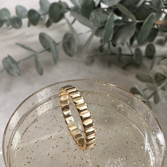 Gold Fluted Baguette Ring