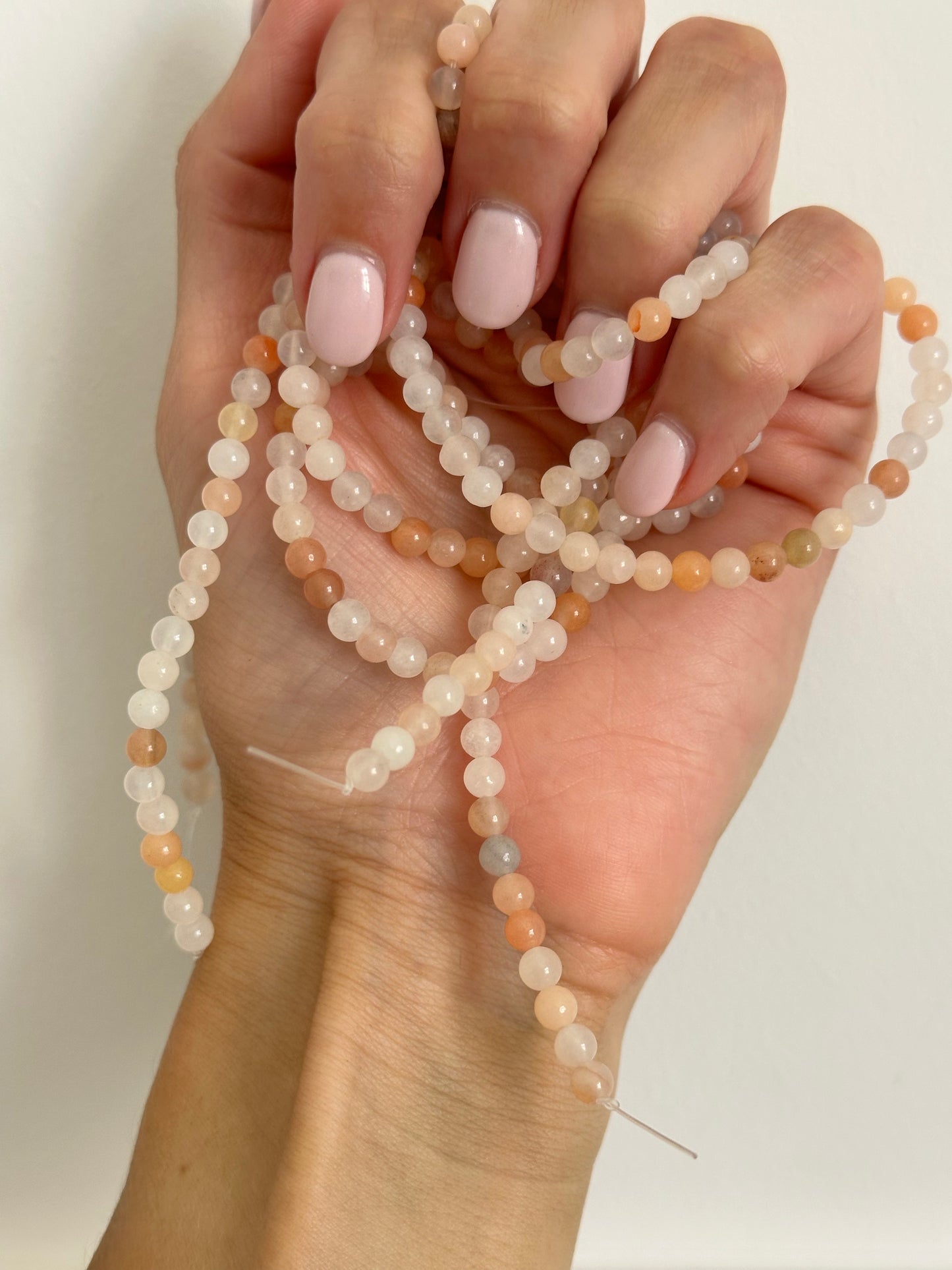 Peach Gemstone Beaded Bracelet