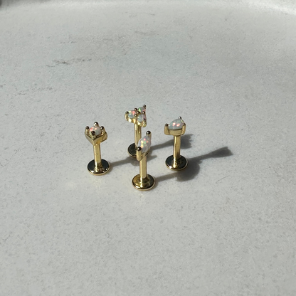 Flat Back Opal Cartilage Stud