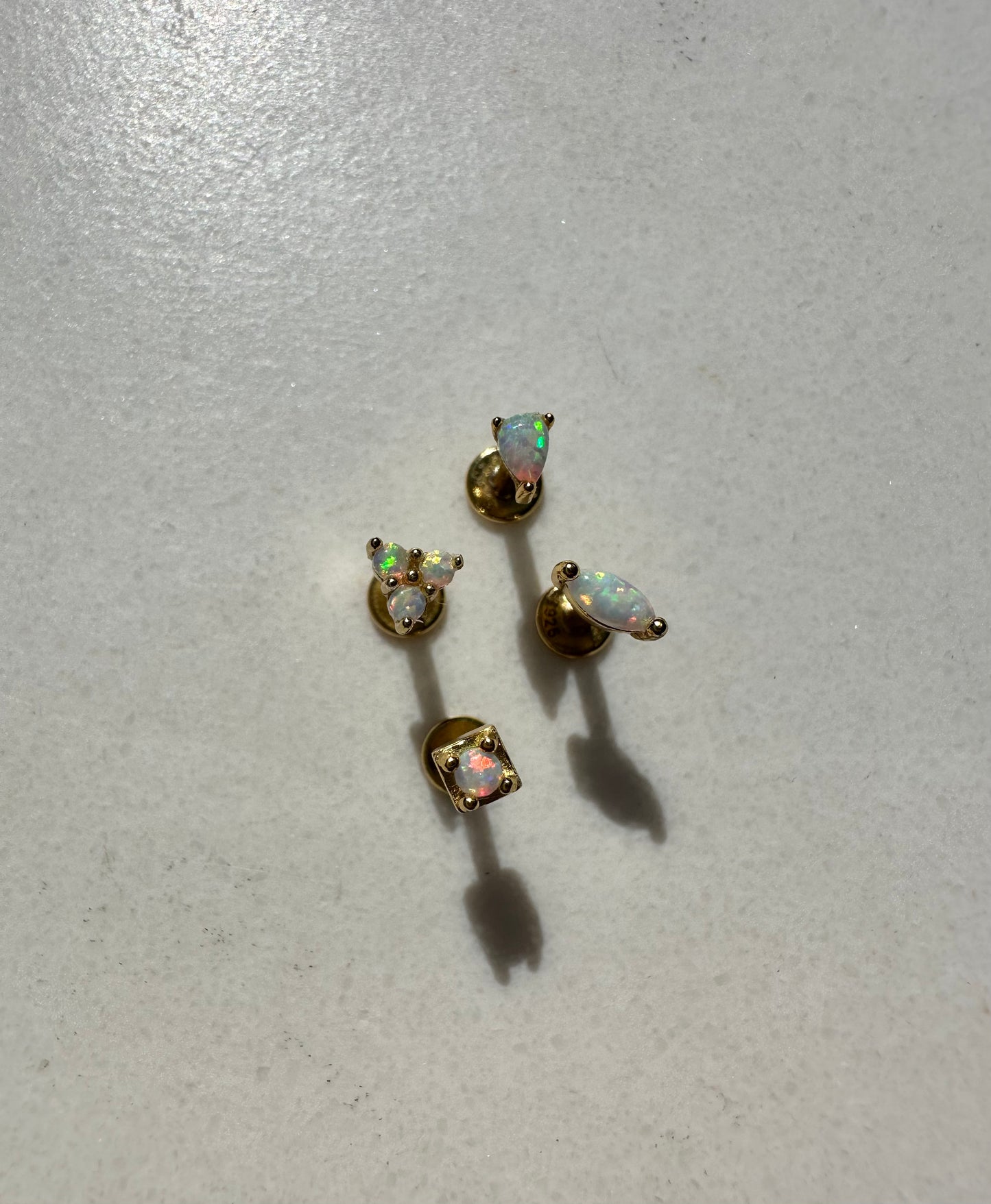 Flat Back Opal Cartilage Stud