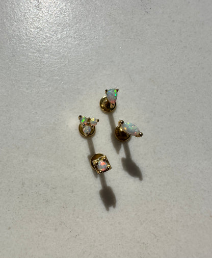 Flat Back Opal Cartilage Stud