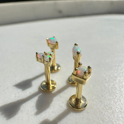 Flat Back Opal Cartilage Stud