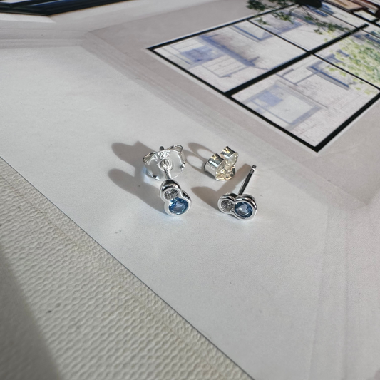 Blue & Crystal Studs