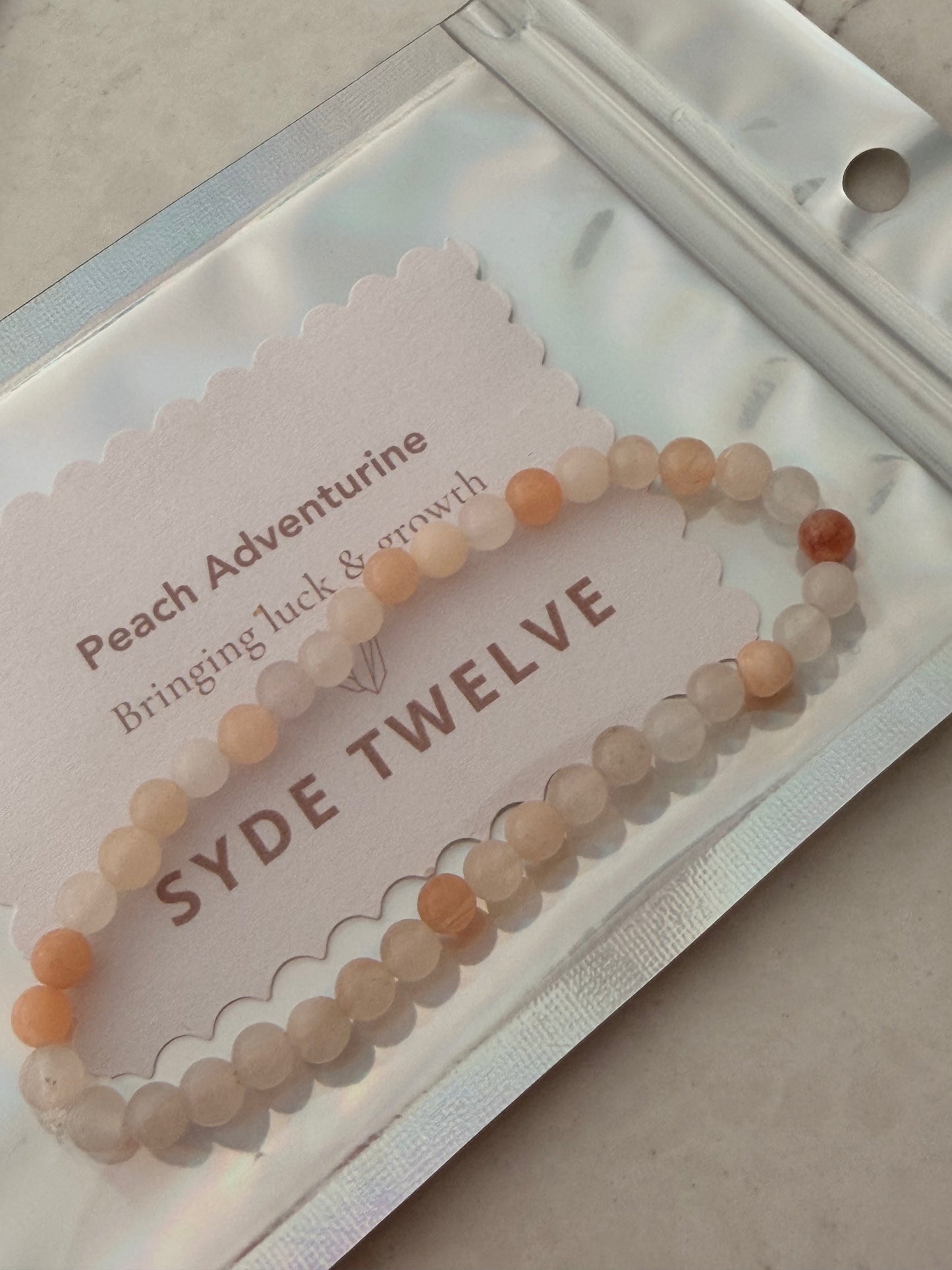 Peach Gemstone Beaded Bracelet