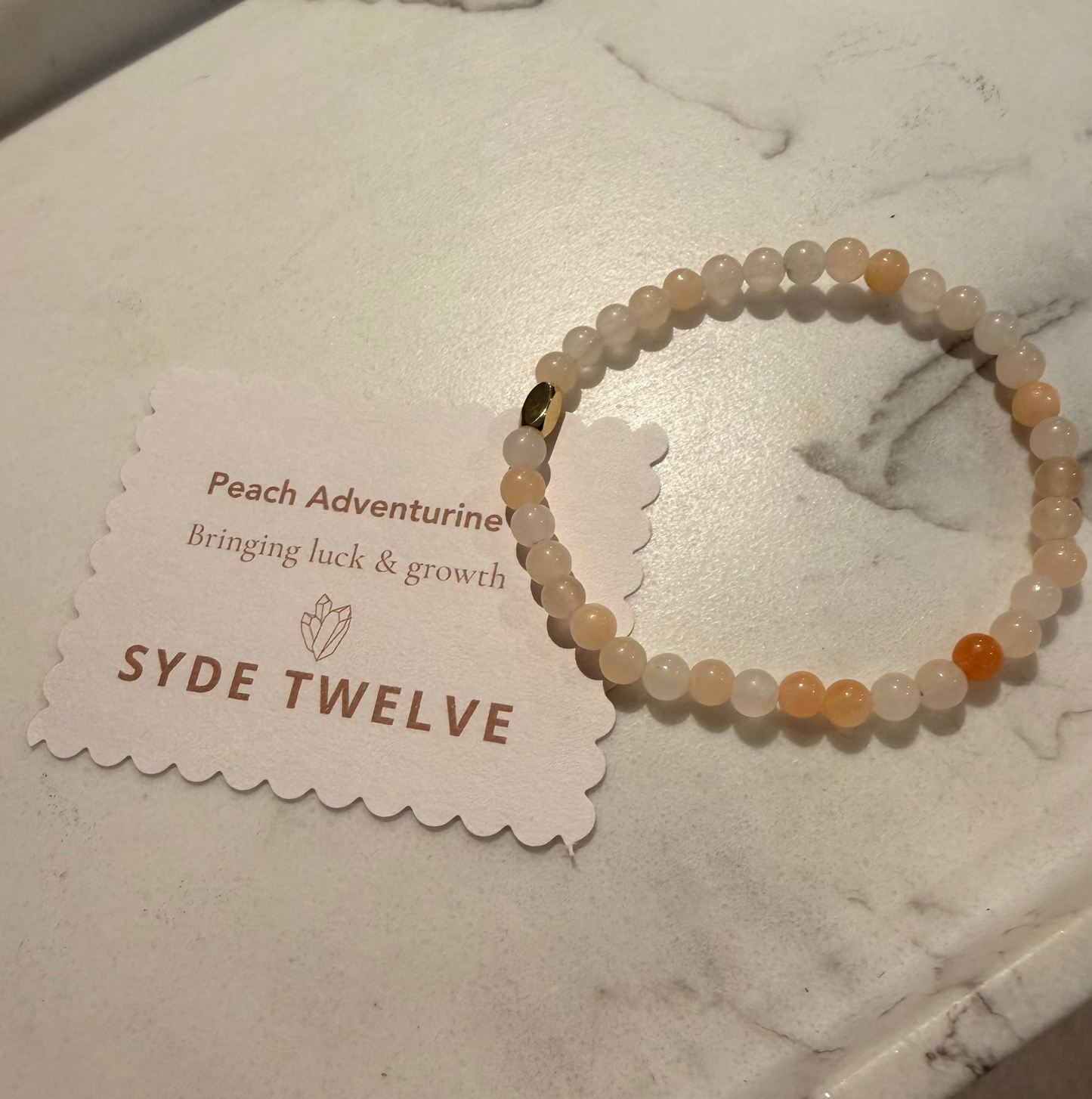 Garnet & Peach Moonstone Crystal Bracelet