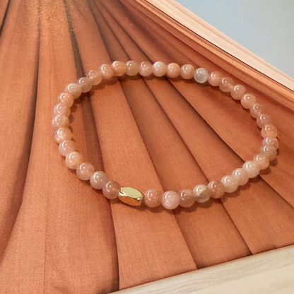 Rosey Peach Moonstone Crystal Bracelet