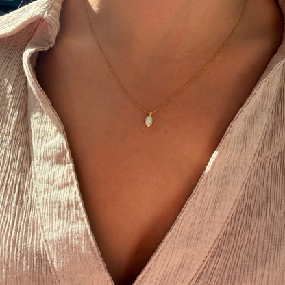 Oval Opalite Gold Necklace