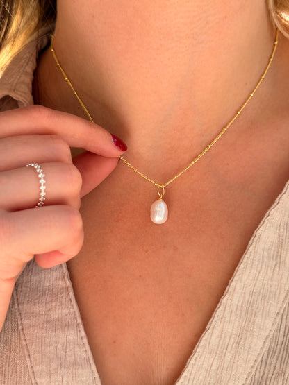Gold Plated Freshwater Pearl Necklace