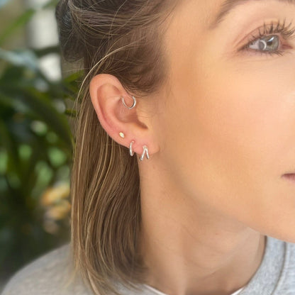Double huggies: Sterling Silver