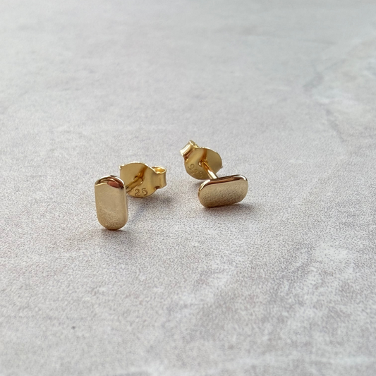 Bubble Bar Studs in 14ct Gold