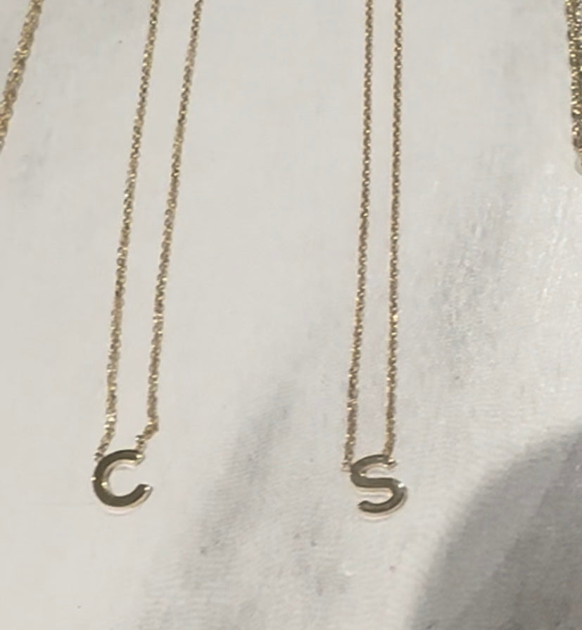 9k Gold Initial Necklace