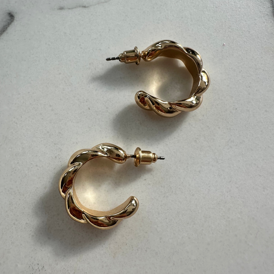 Gold Braided Hoops
