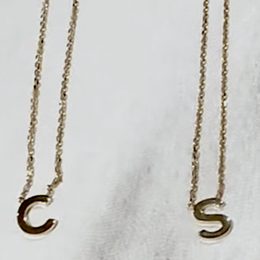 9k Gold Initial Necklace