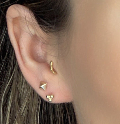 9K Gold Pyramid Studs