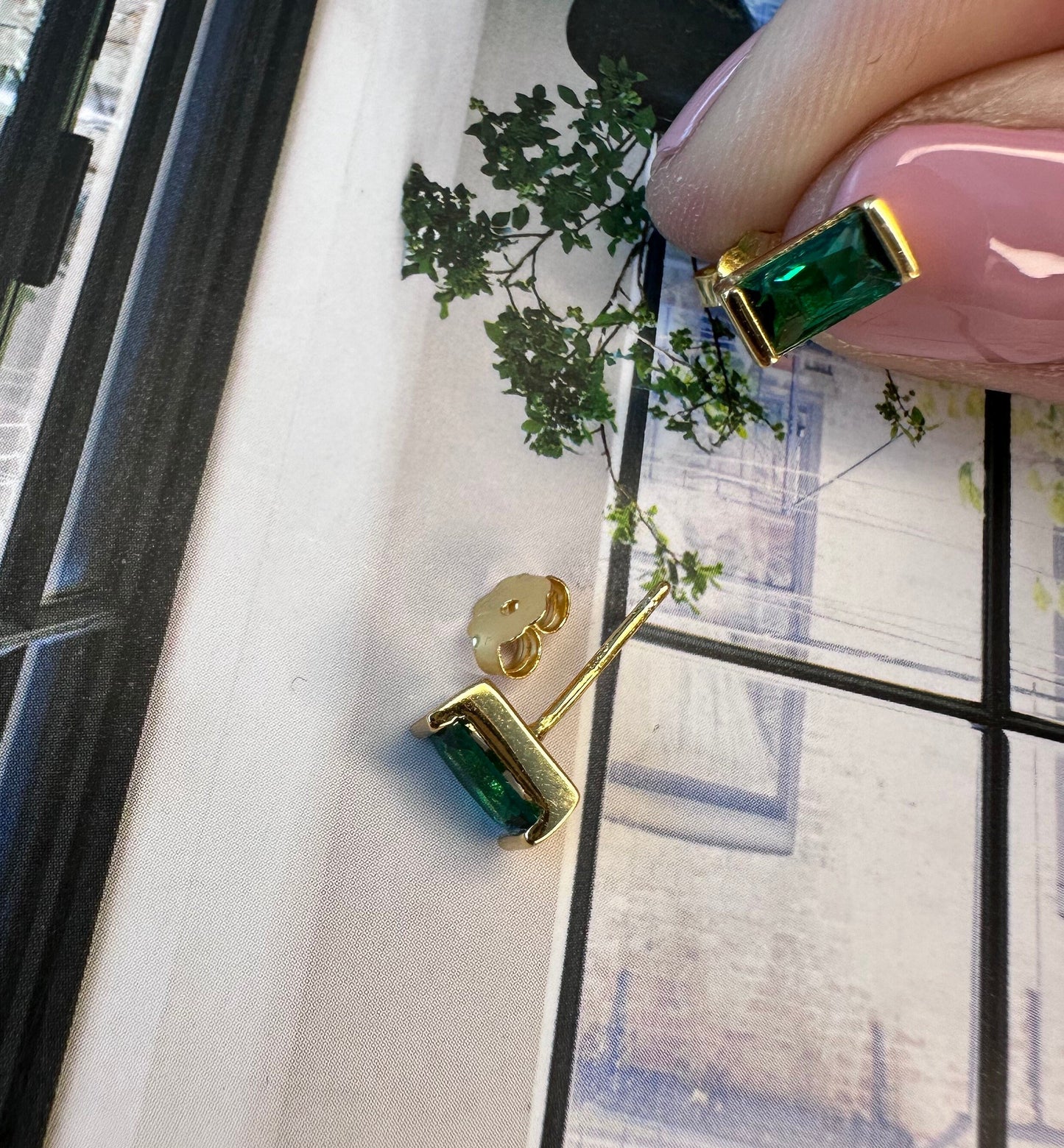 Emerald Green Studs