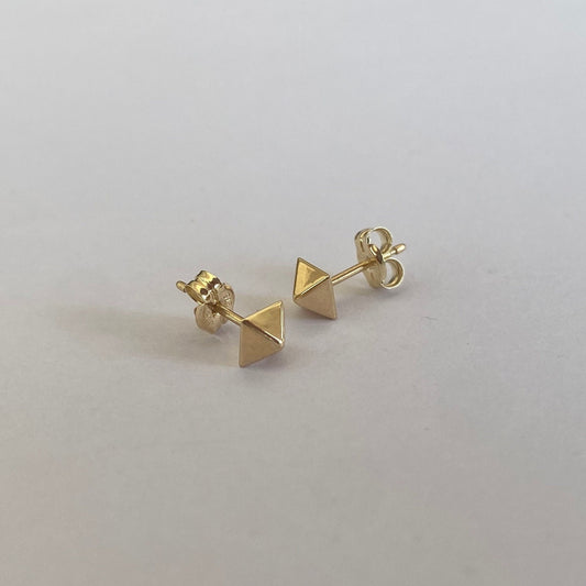 9K Gold Pyramid Studs