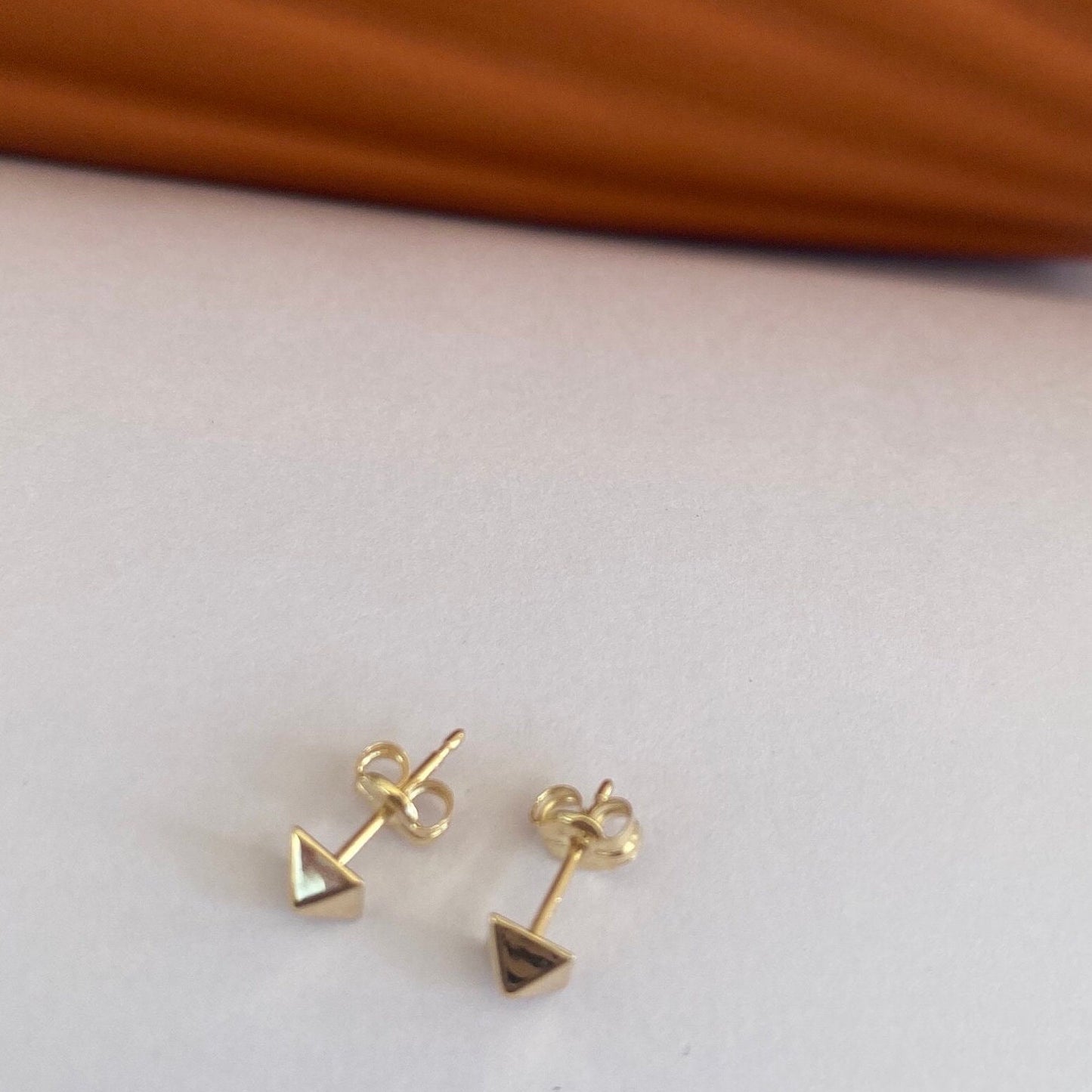9K Gold Pyramid Studs
