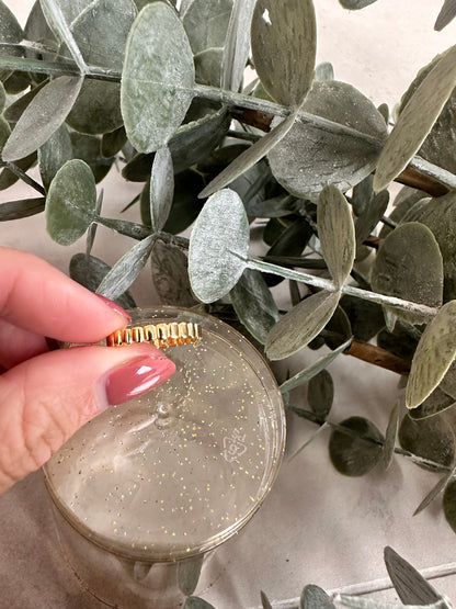 Gold Fluted Baguette Ring