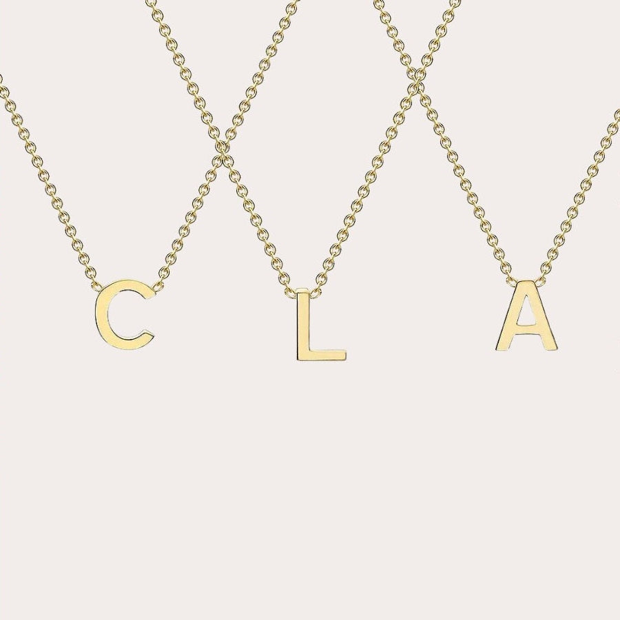 9k Gold Initial Necklace