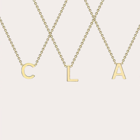 9k Gold Initial Necklace