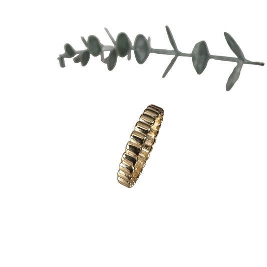 Gold Fluted Baguette Ring