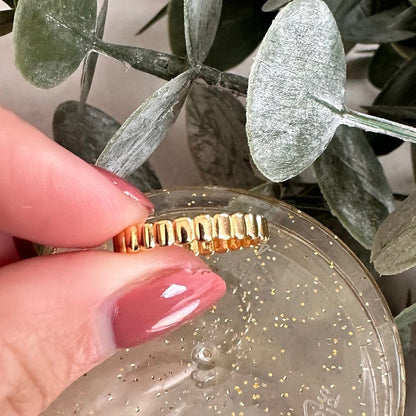Gold Fluted Baguette Ring