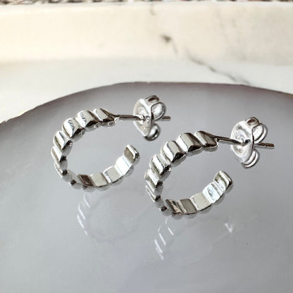 Fluted Hoop Earrings