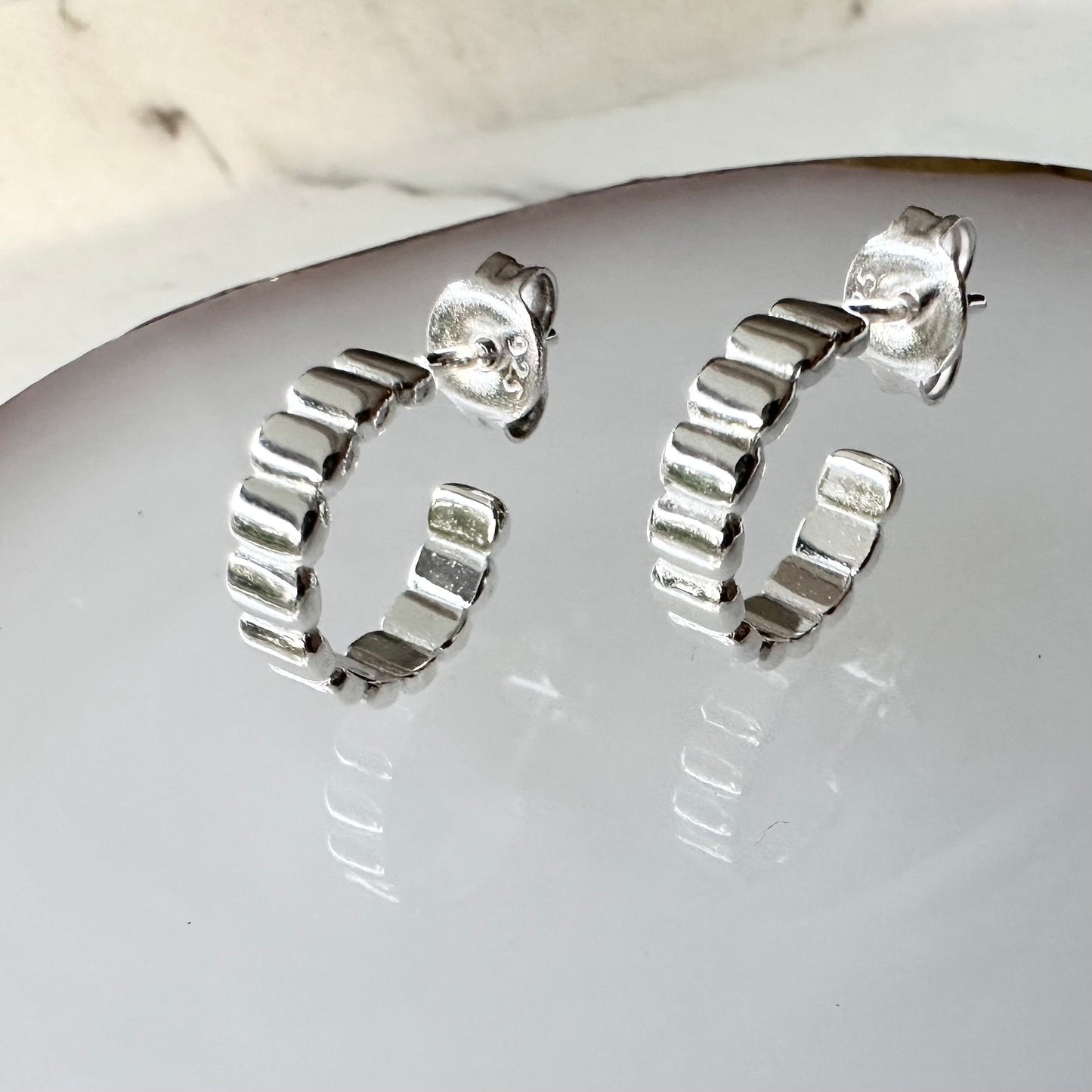 Fluted Hoop Earrings