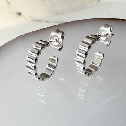 Fluted Hoop Earrings