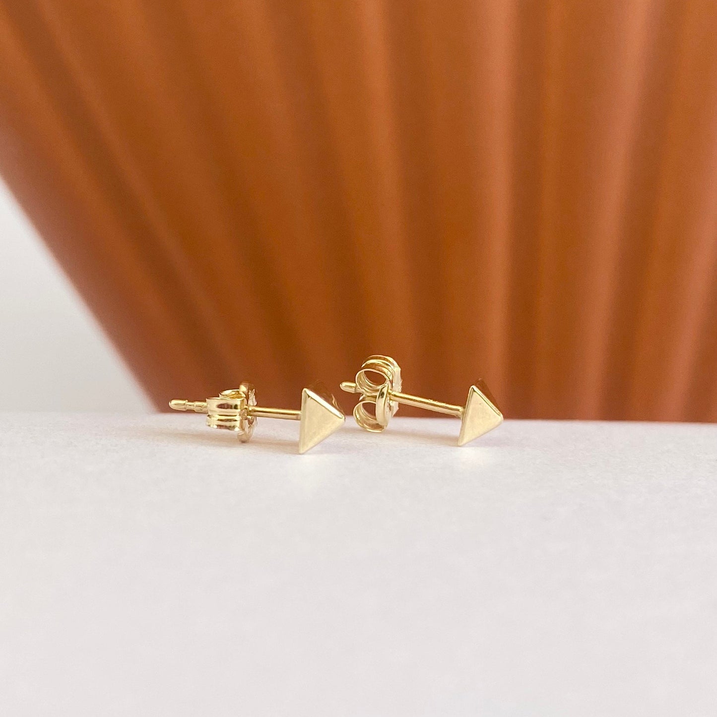 9K Gold Pyramid Studs