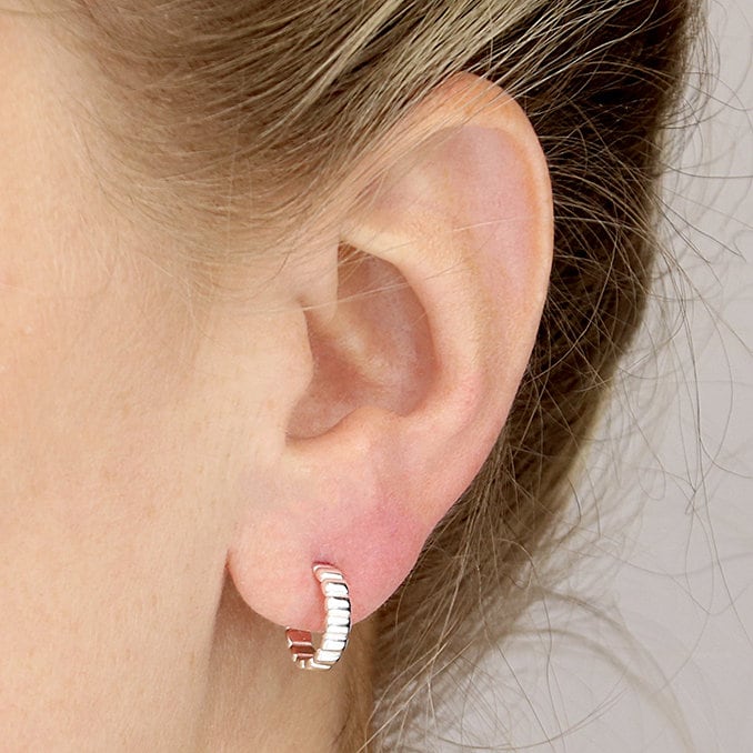 Fluted Hoop Earrings