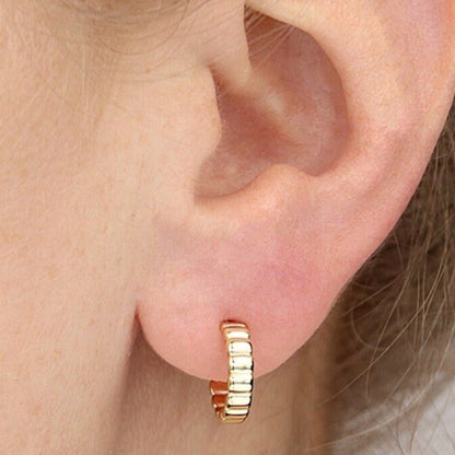Gold Fluted Hoops