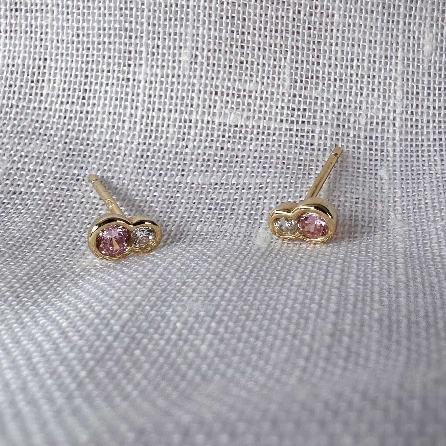 Pale Pink Double Studs