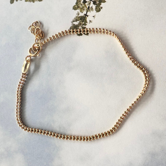 Beaded Ball Bracelet in Silver or Gold Plated