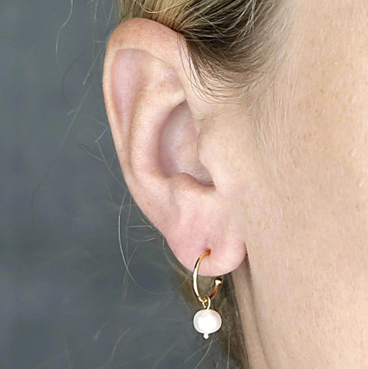 Freshwater Pearl Hoops
