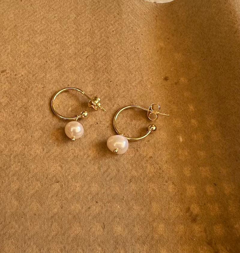 Freshwater Pearl Hoops