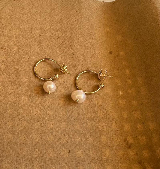 Freshwater Pearl Hoops