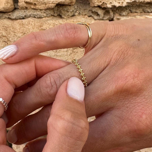 Gold Beaded Ring