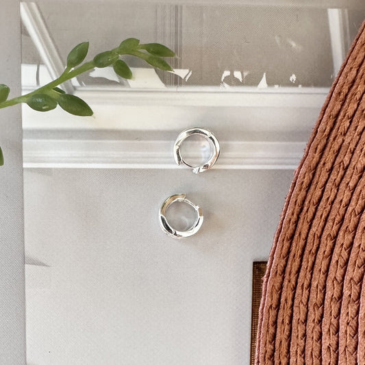 Double huggies: Sterling Silver
